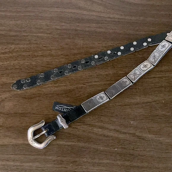 Vintage Brighton silver and black leather belt - Picture 2 of 10